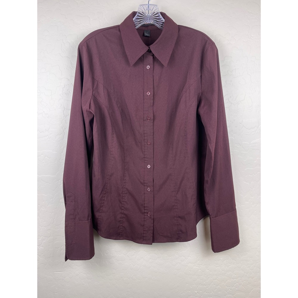 Vampy gothic Express Stretch Womens Burgundy long Sleeve Blouse Size 12